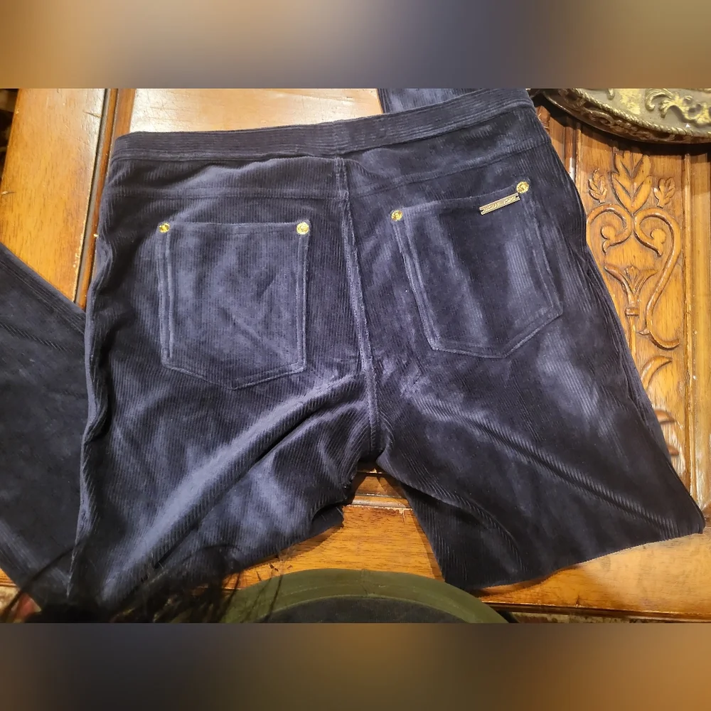 Michael Kors Pants Couduroy blue velvet like new, size small - Picture 6 of 9